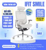  [SOLD - Hàng trưng bày thanh lý] Ghế Công Thái Học Ergonomic IFIT Smile màu Grey (Trắng Xám) 