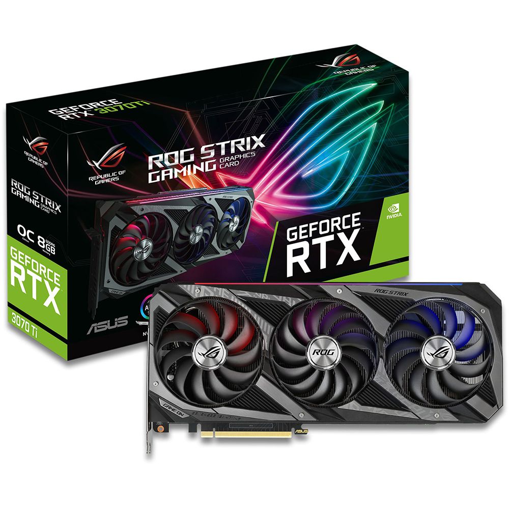  VGA Asus RTX 3070Ti Rog Strix Gaming OC 8G GDDR6X 3 Fan (ROG-STRIX-RTX3070TI-O8G-GAMING) 