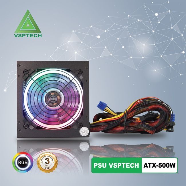 NGUỒN PSU VSPTECH 500W PLUS ( CÓ LED )