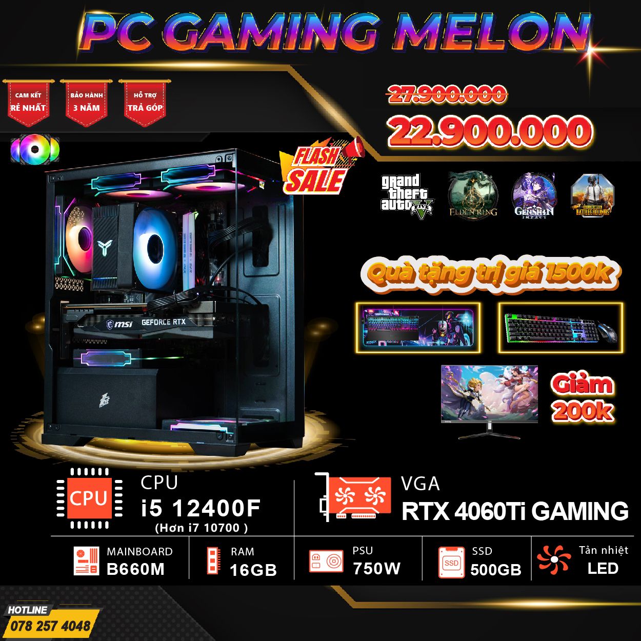  PC GAMING MELON - FULL NEW 100% 