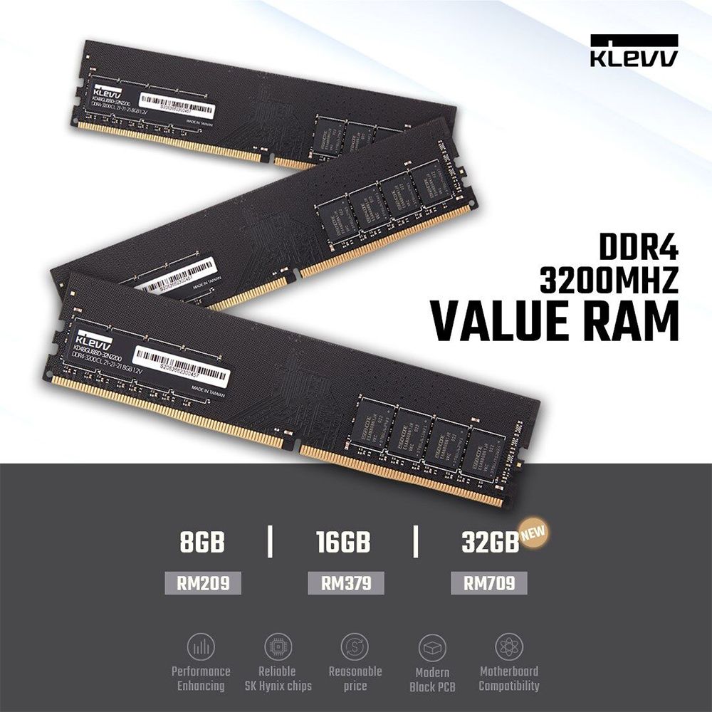 Ram DDR4 8GB 3200 Klevv U - DIMM