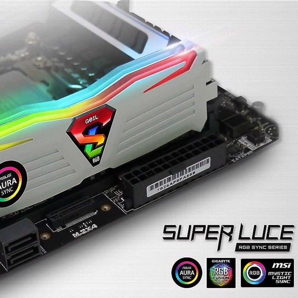 Ram GEIL Super Luce White 16GB DDR4 3200MHz Tản Nhiệt