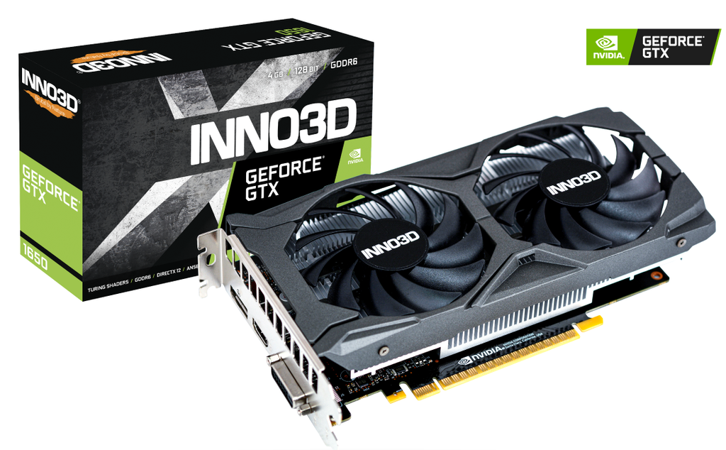 VGA INNO3D GTX 1650 4GB GDDR6 Twin X2 OC V2 (N16502-04D6X-1720VA30)