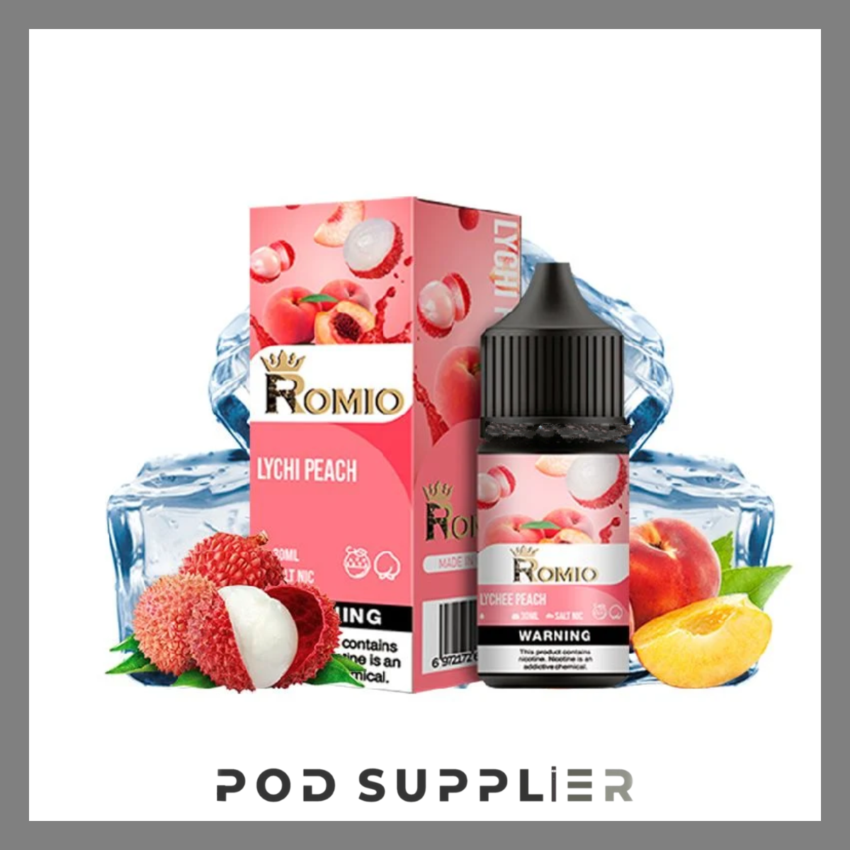  Lychee Peach ( Vải Đào Lạnh ) By Romio King Ice Salt Nic 30ML 