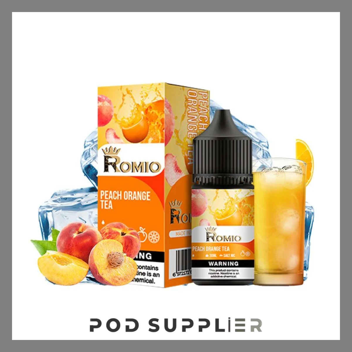  Peach Orange Tea ( Trà Cam Đào Lạnh ) By Romio King Ice Salt Nic 30ML 