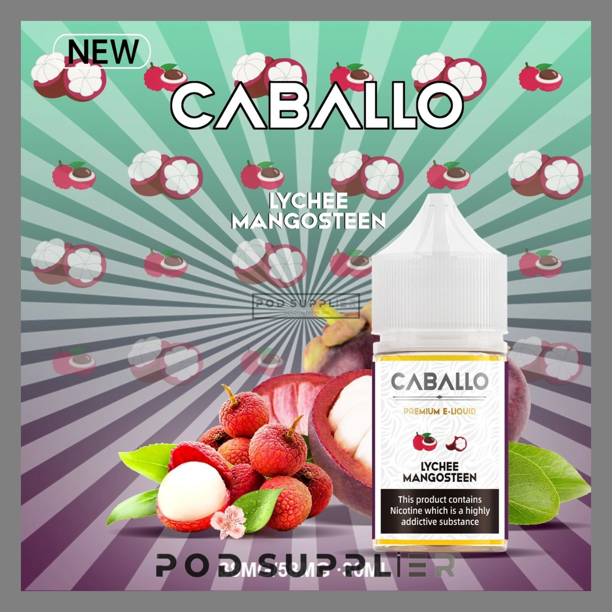  Lychee Mangosteen ( Vải Măng Cụt Lạnh ) By Caballo Salt Nic 30ML 