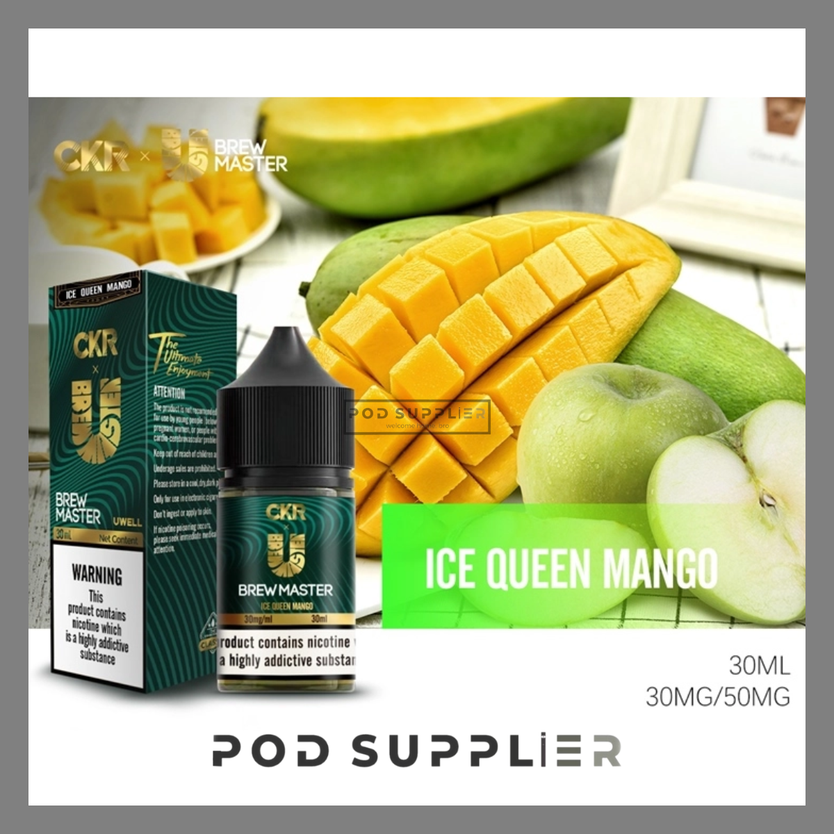  Ice Queen Mango ( Xoài Táo Lạnh ) By Uwell Brew Master Salt Nic 30ML 