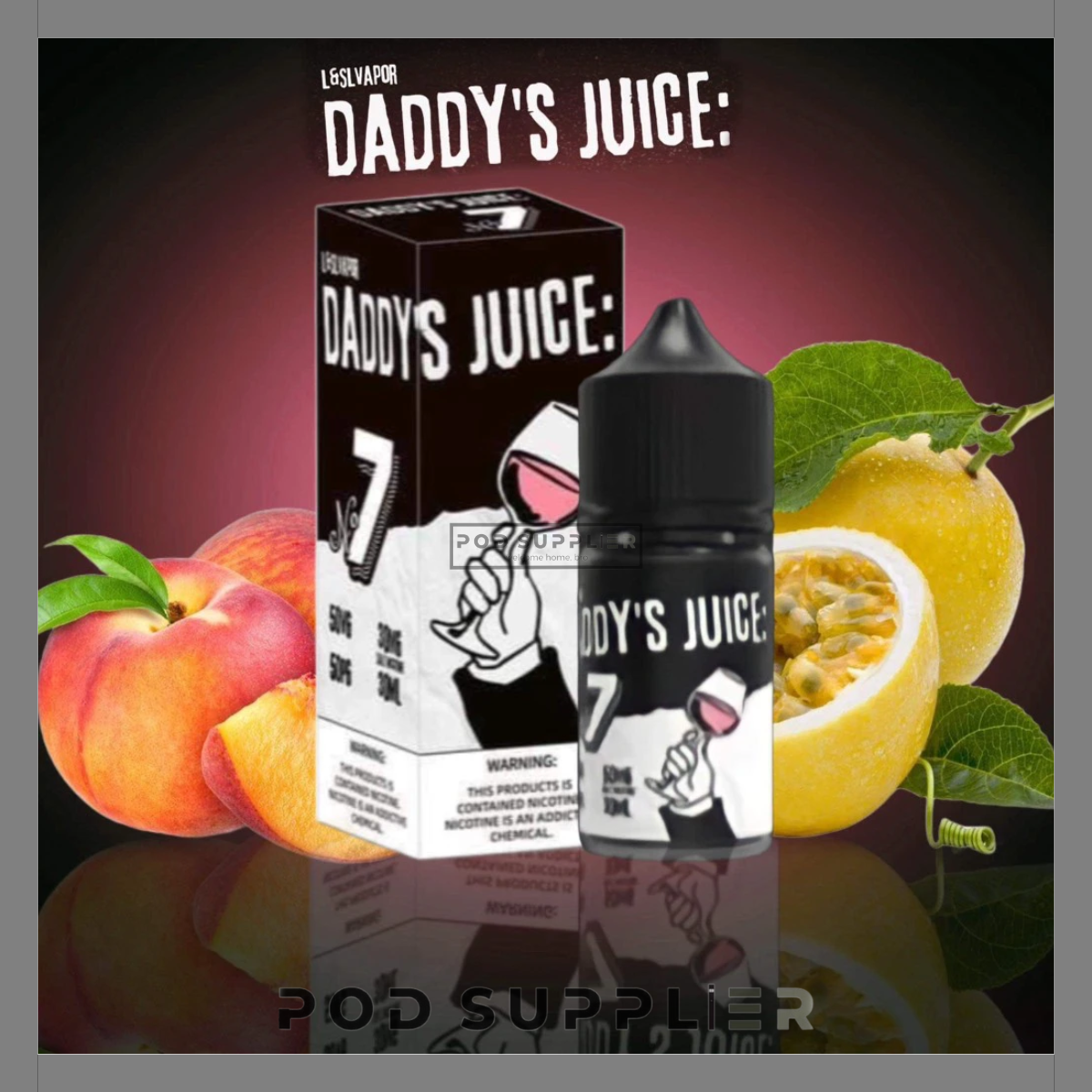  No.7 Passion Fruit Peach ( Chanh Leo Đào ) By Daddy's Juice Salt Nic 30ML 