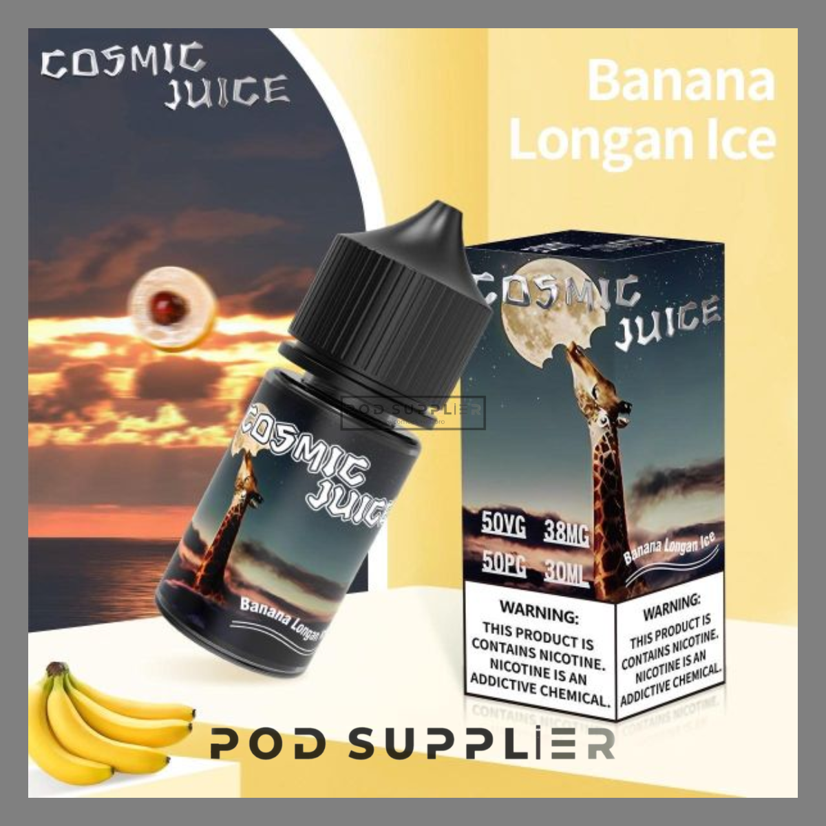  Banana Longan Ice ( Chuối Nhãn Lạnh ) By Cosmic Juice Salt Nic 