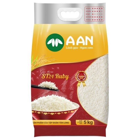 Gạo Thơm ST 24 Ruby A An Túi 5kg