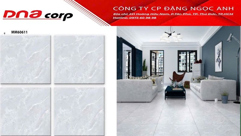 60*60 MM60611 Gạch lát nền men matt (T=4V=1.44M)