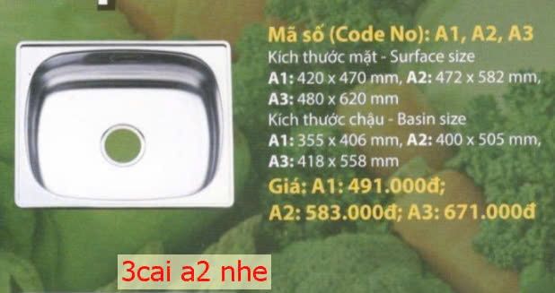 chậu chén 1hoc Hwata A2 472*582mm( 400*505mm) đã giảm giá