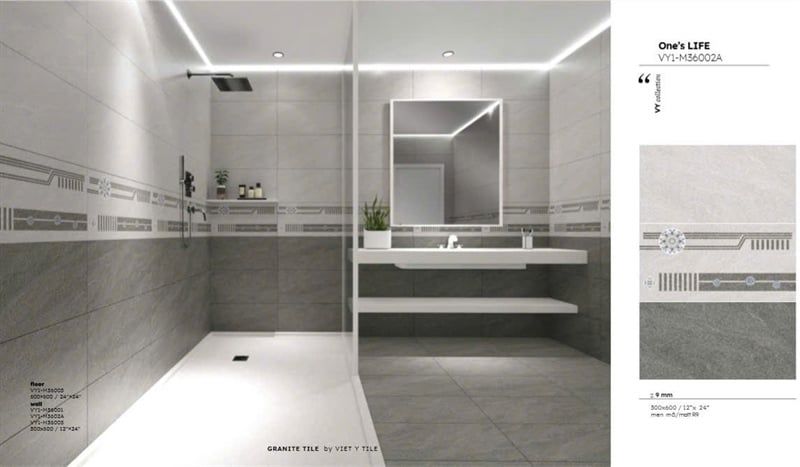30*60 VY1-M36001 Gạch ốp tường màu nhạt men mờ