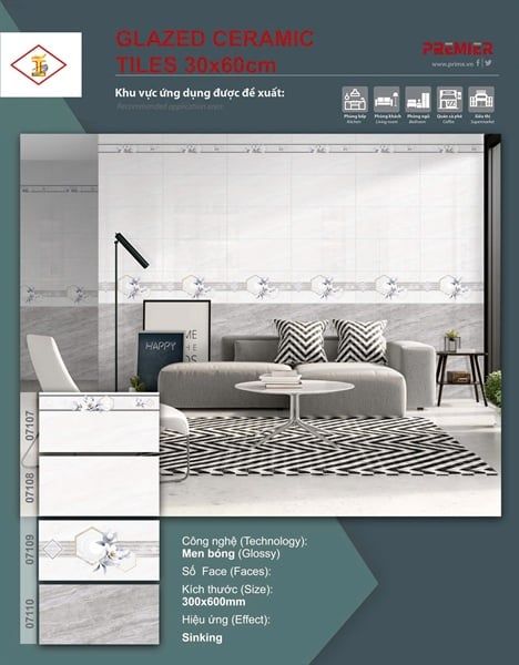 điểm 30*30 men bóng prime bộ 7109