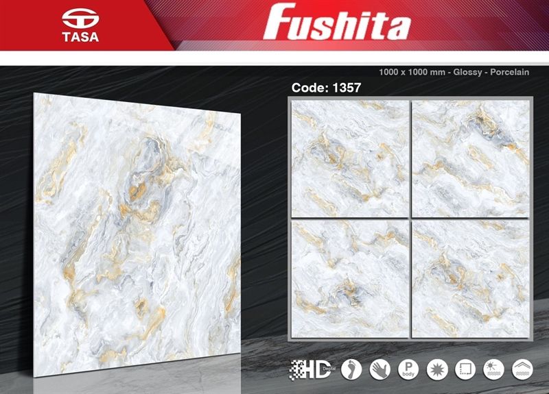 100*100 FST1357 Gạch lát nền bóng kiếng ( T=2V=2M )