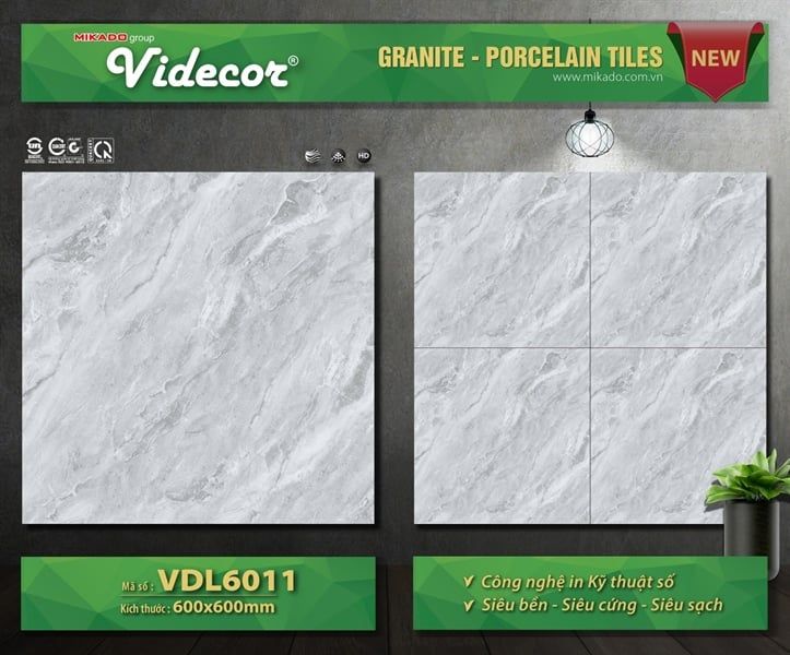 60*60 VDL6011 Gạch lát nền bóng kiếng Mikado ( T=4V=1.44M )