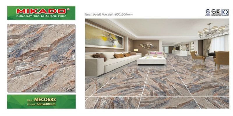 60*60 MECO683 gạch lót nền đá bóng kính Mikado (T=4V=1.44M)