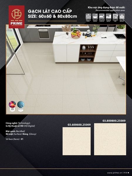 80*80 G8809 NY Gạch lát nền đá bóng Prime ( 1.92m/3v/th)