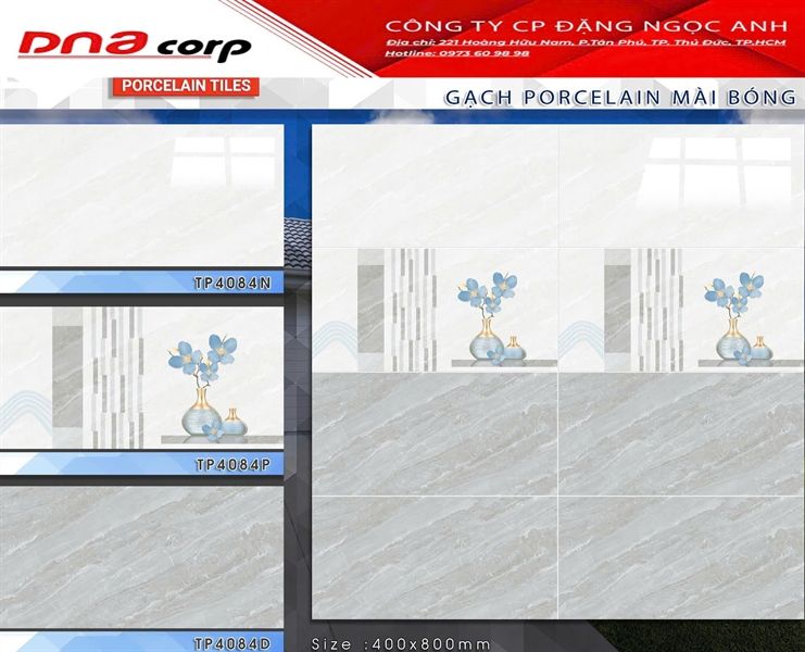 40*80 TP4084D Gạch ốp tường Đậm đá bán sứ BK (T=6V=1.92M)