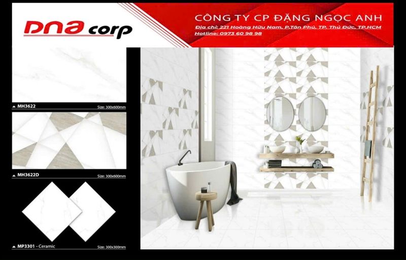 30*60 MH3622D Gạch ốp tường Điểm đá bóng kính (1.44m/8v/th)