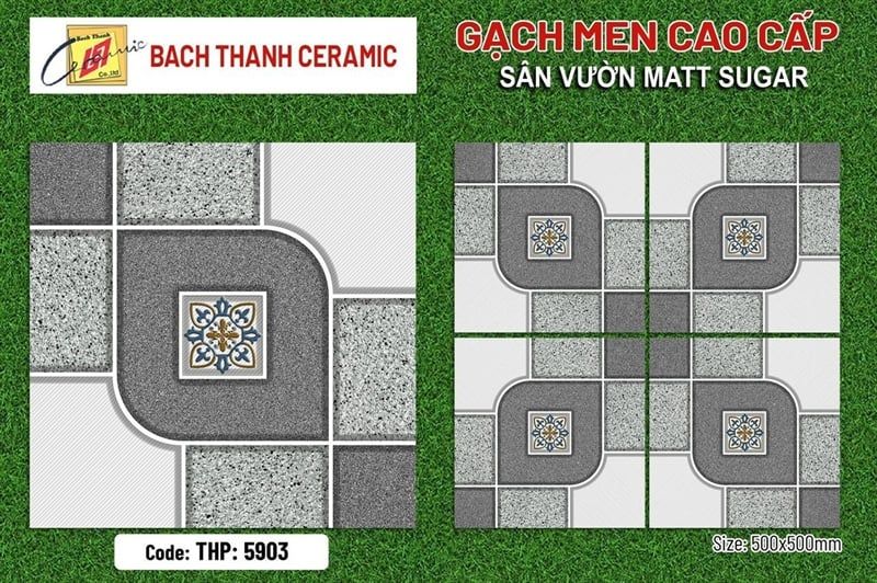 50*50 THP 5903 Gạch men sân vườn ( T=4V= 1M )