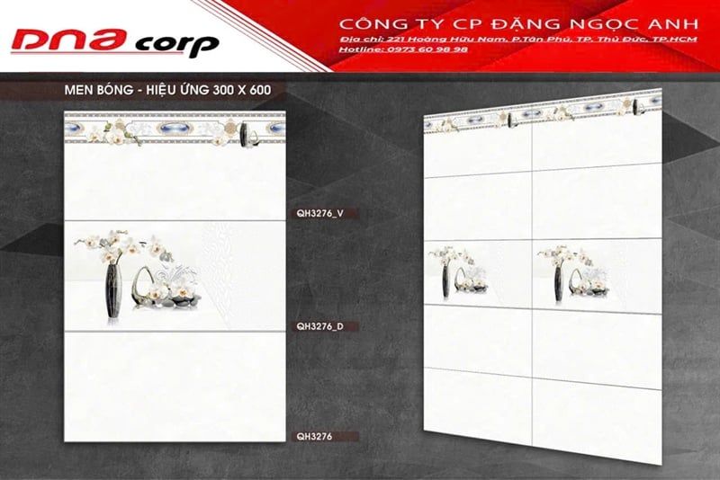 30*60 QH3276D Gạch ốp tường men bóng Điểm (T=6V=1.08M)