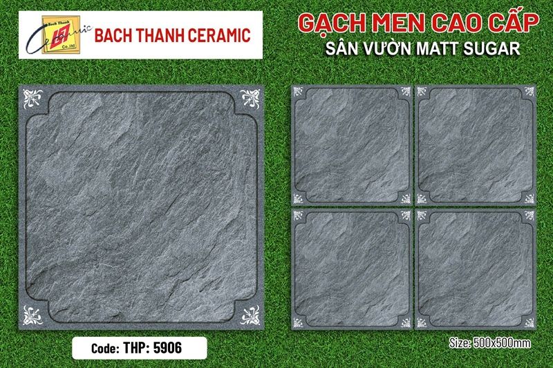 50*50 THP 5906 Gạch men sân vườn ( T=4V= 1M )