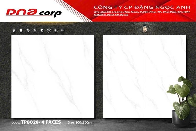 gạch đá hãng mikado 80x80 tp8028thùng3v/ 1.92met