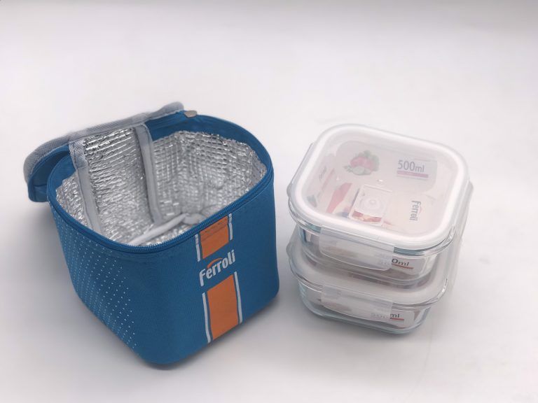 Bộ 2 bát thủy tinh Ferroli kèm túi giữ nhiệt 500ml