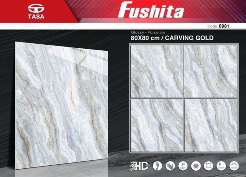 80*80 FST8981 Gạch lát nền đá bóng kính Fushita (1.92m/3v/th)