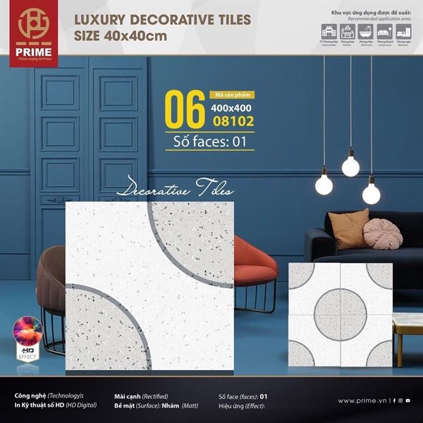 40*40 Prime 8102 Gạch lát nền đá mờ ( T=6V=0.96M )