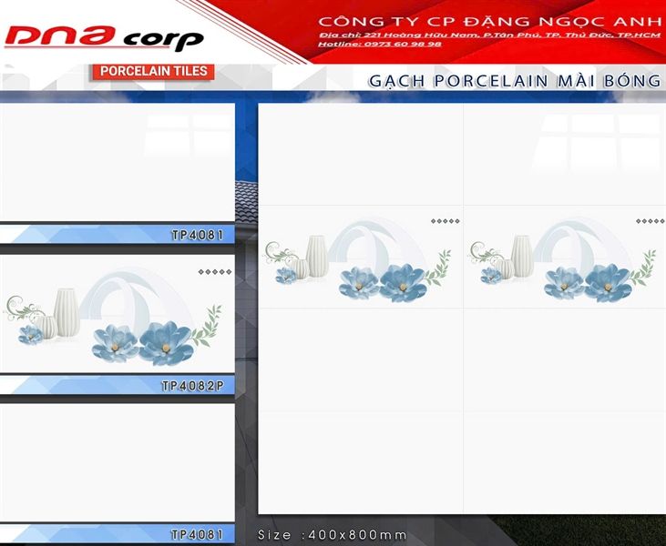 40*80 TP4082P Gạch ốp tường Điểm đá bán sứ BK (T=6V)