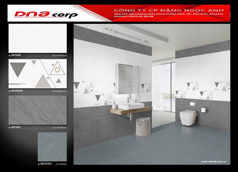 30*60 MH3660D Gạch ốp tường Điểm đá bóng Mikado (T=8V=1.44M)