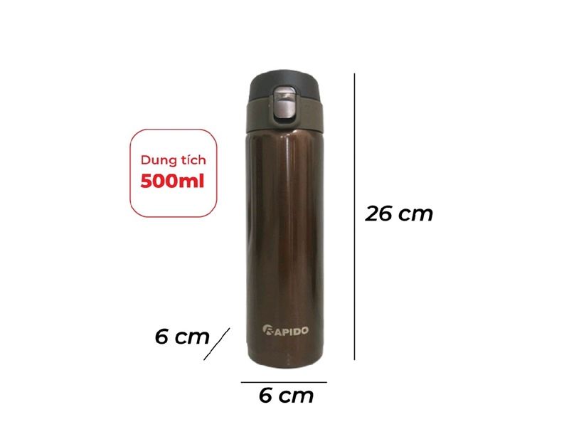 bình giữ nhiệt Rapido RTC-500C2 màu cà phê