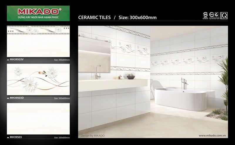 30*60 MH39503V Gạch ốp tường viền men bóng Mikado (T=8V=1.44M)