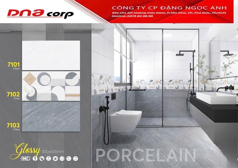 30*60 FST7101 Gạch ốp tường đá bóng màu Nhạt (1.44m/8v/th)