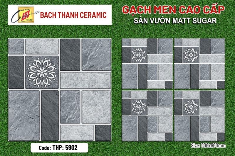 50*50 THP 5902 Gạch men sân vườn ( T=4V= 1M )