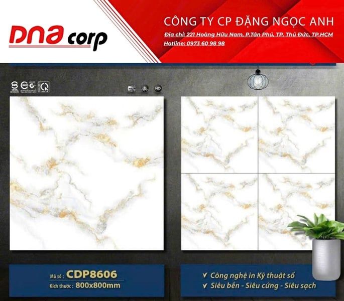 Gạch lát nền đá bán sứ CDP8606 Mikado 80*80 (T3v/1.92)