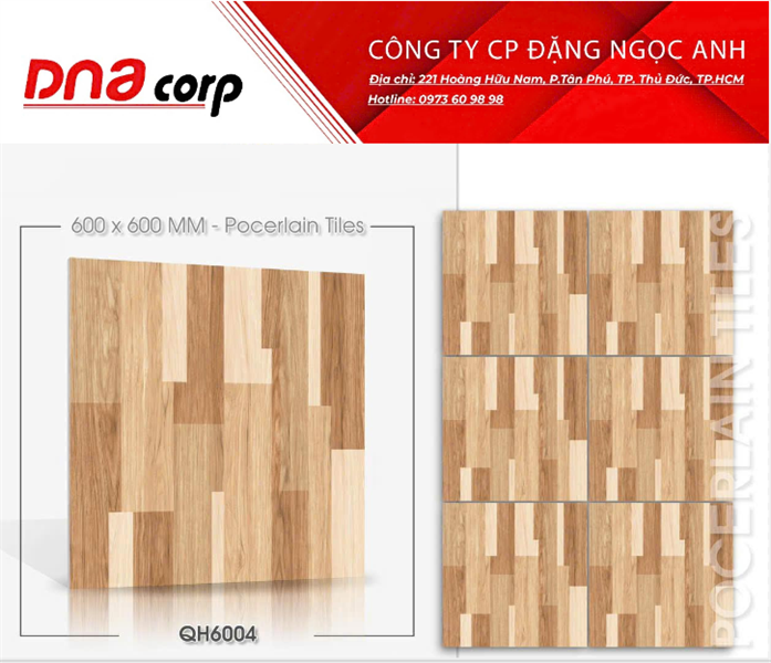 60*60 QH6004 Gạch lát nền giả gỗ Pancera (1.44m/4v/th)
