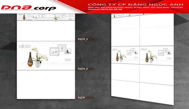 Ốp tường viền men bóng pak 30x60 p3279v loại A th6v/1.08m