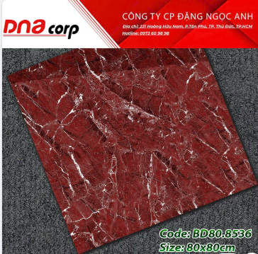 80*80 BD 8536 Gạch lát nền bóng kiếng (1.92m/3v/th)