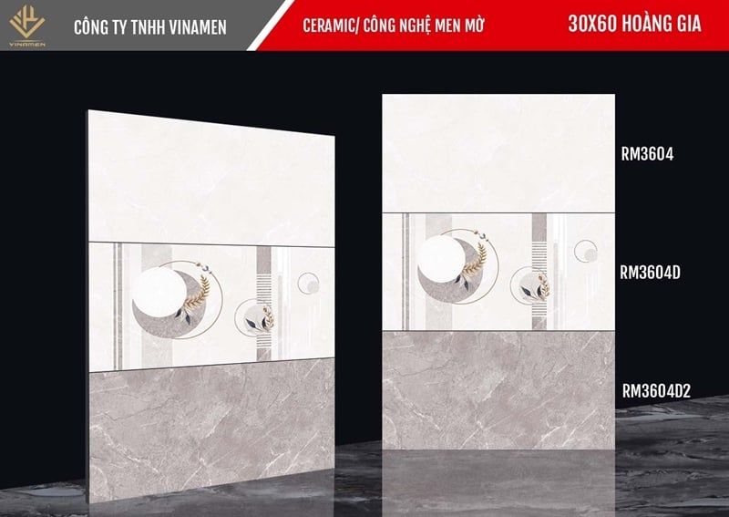 30*60 RM3604 Gạch ốp tường thân nhạt men mờ VNM