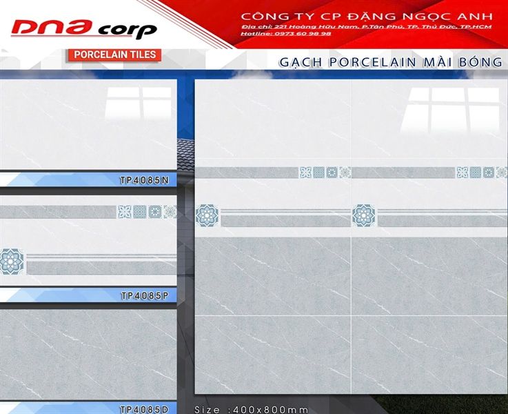 40*80 TP4085N Gạch ốp tường Nhạt đá bán sứ BK (T=6V=1.92M)
