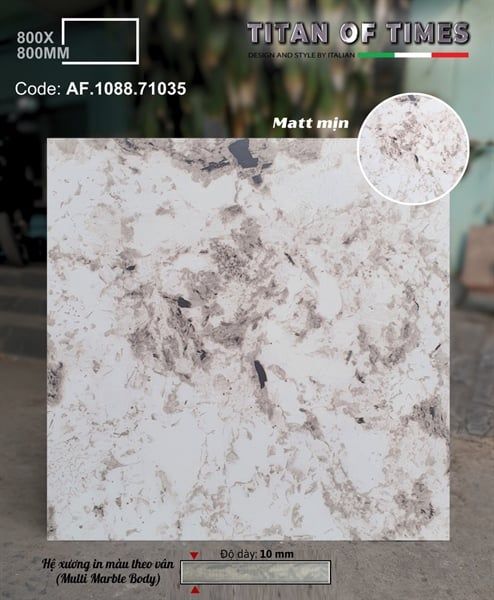 80*80 AF1088 71035 Gạch lát nền đá matt mịn Apodio ( Dày 10mm )