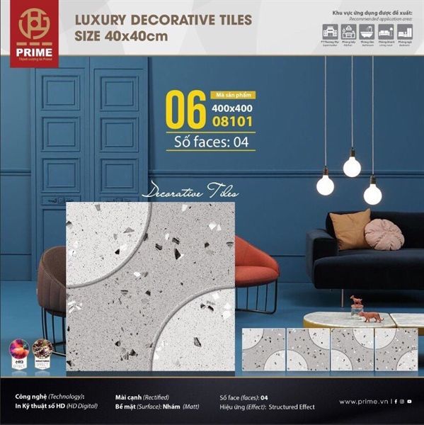 40*40 Prime 8101 Gạch lát nền đá mờ ( T=6V=0.96M )