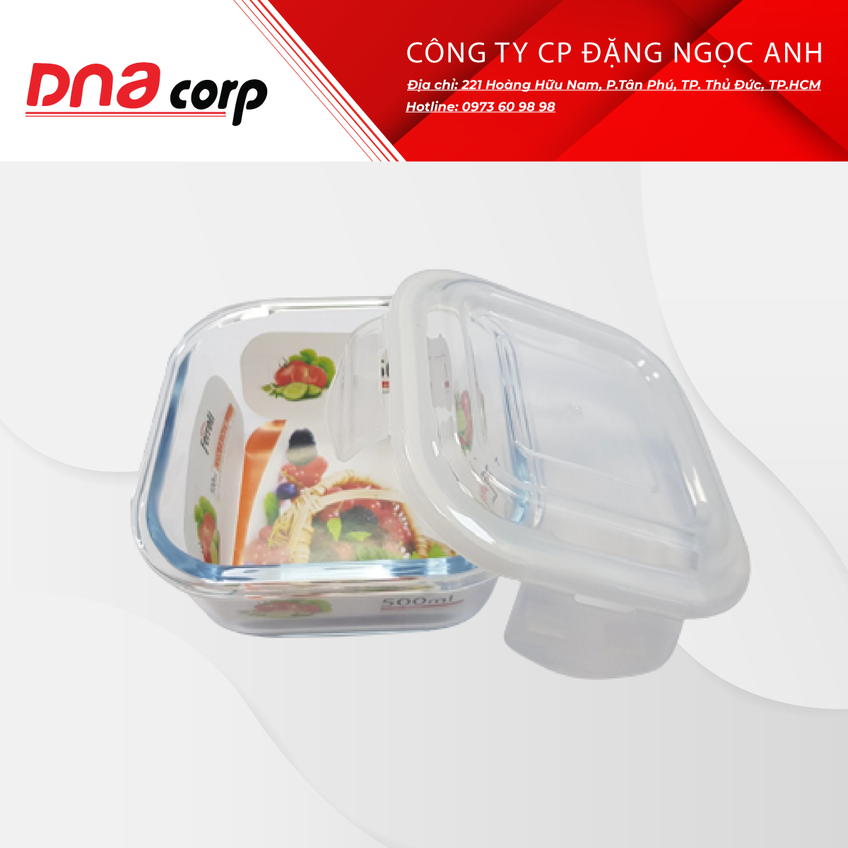 Bộ 2 bát thủy tinh Ferroli kèm túi giữ nhiệt 500ml
