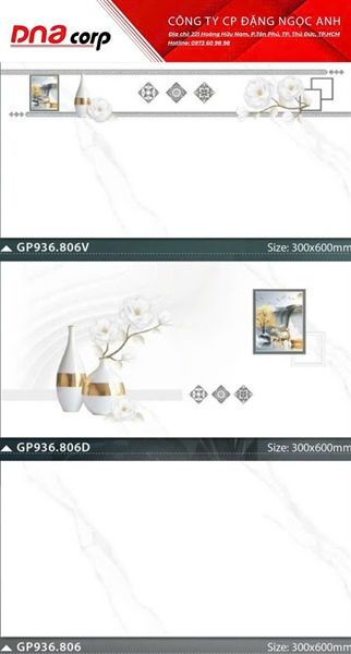 30*60 GP936.806 đá bán sứ BK ốp tường Thân mikado