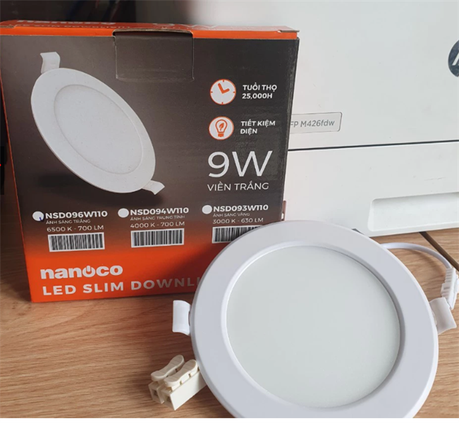 Đèn downligh NSD096W110 led 9W 6500K viền trắng