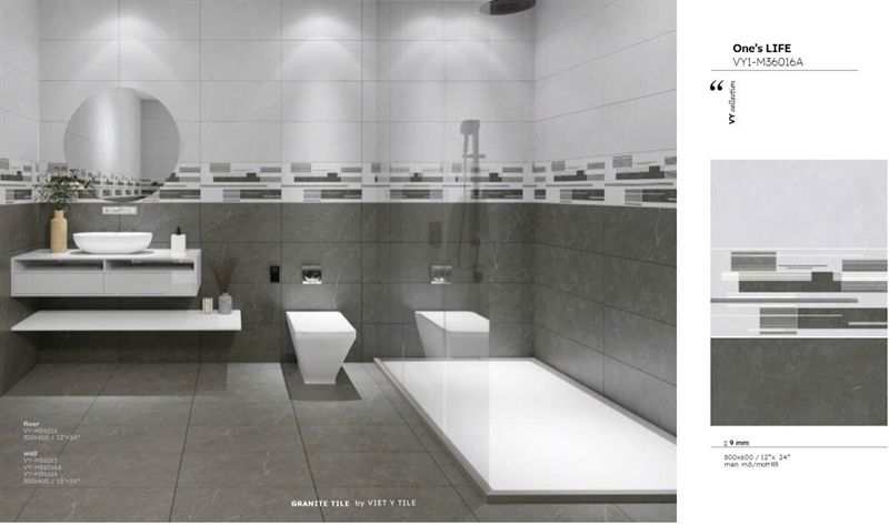 30*60 VY-M36016 Gạch ốp tường màu đậm men mờ