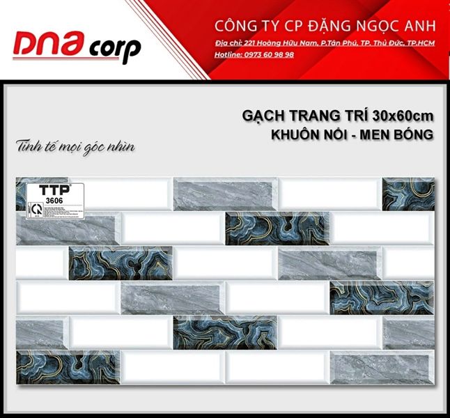 30*60 TTP3606 Gạch trang trí men bóng (1.44m/8v/thùng)